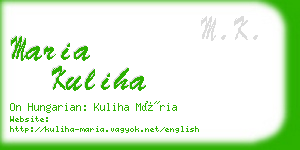 maria kuliha business card